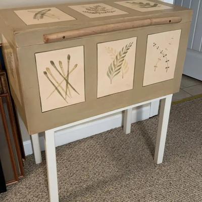 Hand-Painted Botanical Storage Chest