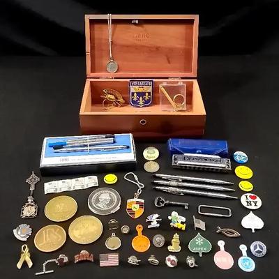 Men's Pins Including 12K Gold Plated, Lane Box, Cross Pens And More 