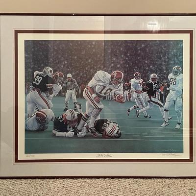 Daniel A. Moore "All on the Line" Signed Limited Edition Print Alabama vs Auburn 1979 2435/2500