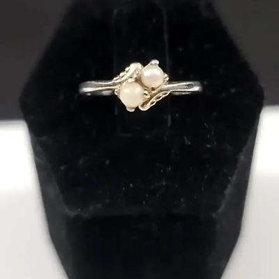 10K Pearl Ring Size 6