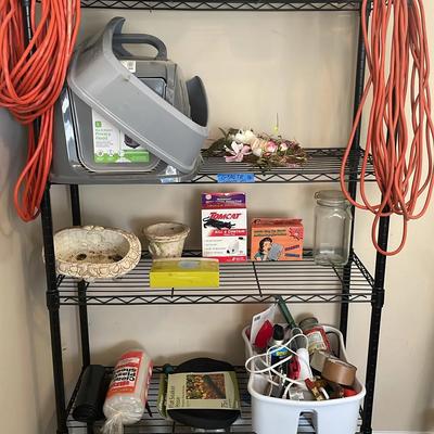 Black Metal Five-Shelf Wire Storage Rack