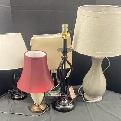 Collection of Assorted Table Lamps — Various Sizes, Untested