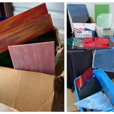 Large Assortment of Stained Glass for Crafting