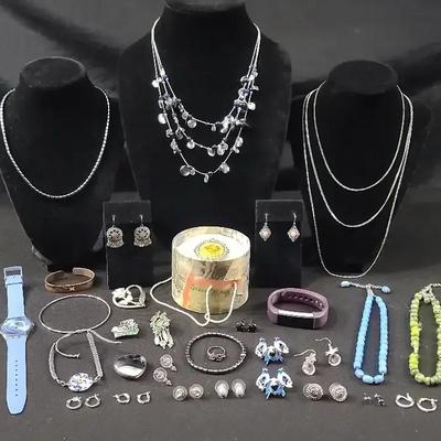 Colorful Silver Tone Jewelry 