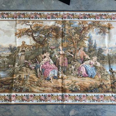 Vintage “Point Genre Goblins” Decorative Tapestry with Rod Pocket