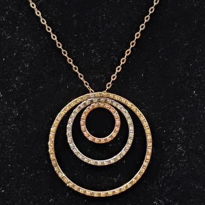 14K Yellow, White, & Rose Gold Necklace