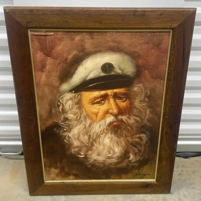 Vintage Captain Portrait Brush Painting by Holly