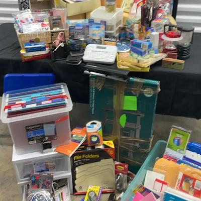 Large Office Supply Collection Featuring ONN TV Wall Mount — Calculators, File Folders & More