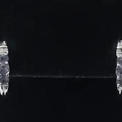 10K White Gold Tanzanite With Accent Diamonds Earrings 