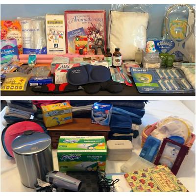 Bathroom Towels, Washcloths & Large Assortment of Household Essentials