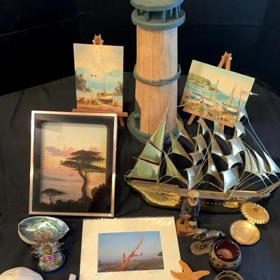 Nautical Decor Collection Featuring Lighthouse, Sailing Ship & Coastal Art