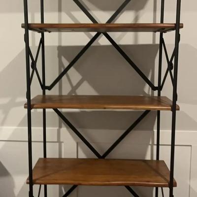 Decorative Metal and Wood Five-Shelf Etagere