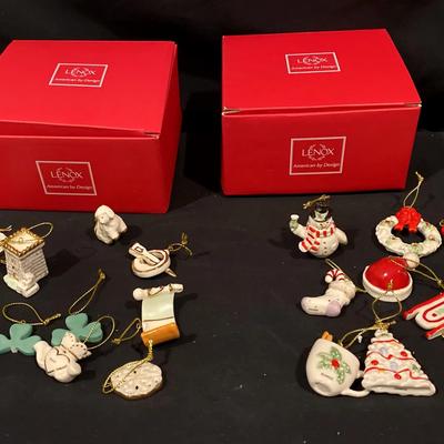 Lenox Porcelain Christmas Tree Ornaments Featuring Holiday Characters & Accents
