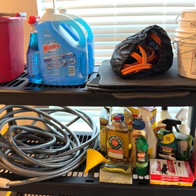 Car & Household Cleaning Supplies Featuring Windex, Hose, Jumper Cables, Buckets & More