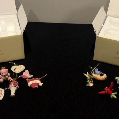 Lenox Miniature Collectible Ornaments Featuring Valentine & Bird Designs