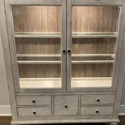 Farm Style Wood Cabinet Featuring Liberty Furniture