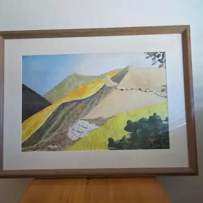 Original Watercolor Landscape Picture Signed 