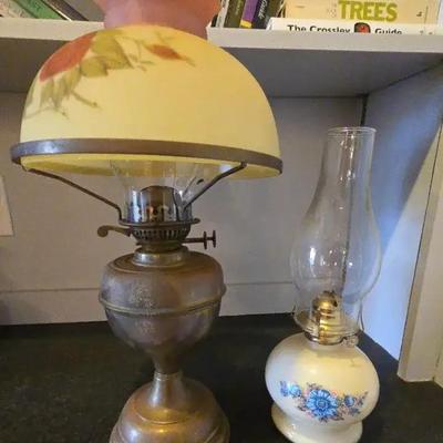 Set Of Two Vintage Oil Lamps