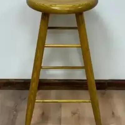 Handcrafted Carved Oak Stool