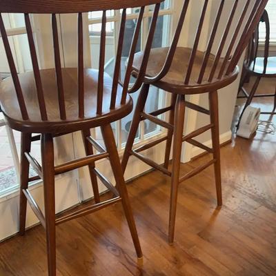 Oak Bar Stools Set Of 2