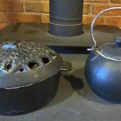 Cast Iron Steamer And Kettle