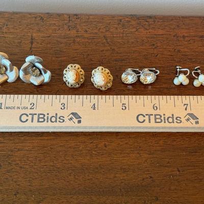 Vintage Clip On And Screwback Earrings