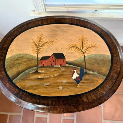 Vintage Farm Scene Table