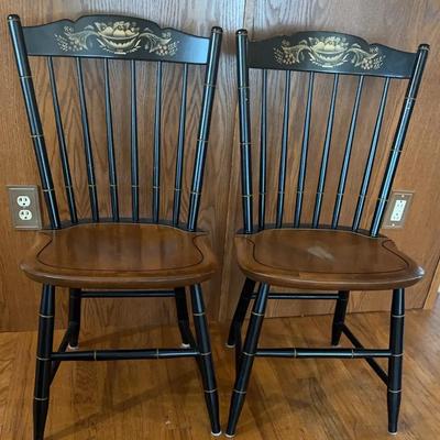 Vintage Hitchcock Maple Chairs w/ Harvest pattern (2)
