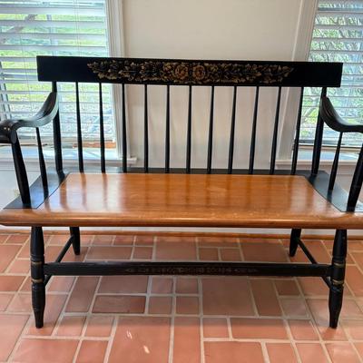 Vintage Hitchcock Maple Deacon's Bench