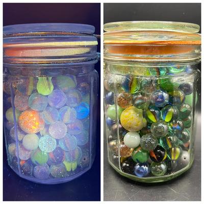 Stash of Old Glass Marbles — Uranium Glass & Ultraviolet Glow