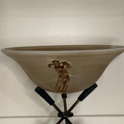Golf Themed Bowl With Golf Stand