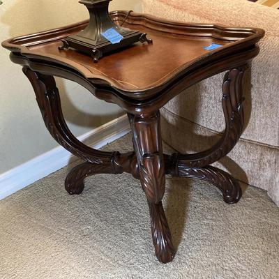 Wood End Table, Tray Top