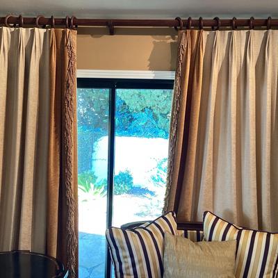 95” Custom Chenille Curtains With Wall Mounted Rod (1st)