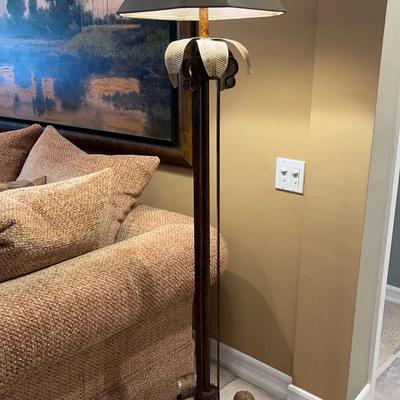 Wrought-Iron with Metal Leaves Accent Floor Lamp - Tested 