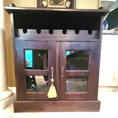 Wine Cabinet with Glass Top and Doors