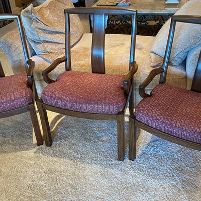 Chinoiserie Wood Arm Chairs, 3 Pcs