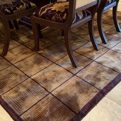 Area Rug, Plum Brown, Made In India 11.3x8.75 Ft - Thick Pile