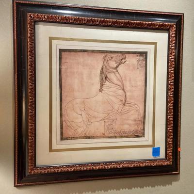 Renaissance Red Chalk Reproduction Print, Framed