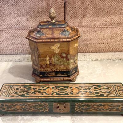 Writing Desk Box and Wooden Box Purse Reproduction Pieces - Handmade