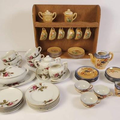 Vintage Toy Tea Sets: Cragstan With Cabinet; Lustreware & Made In Japan