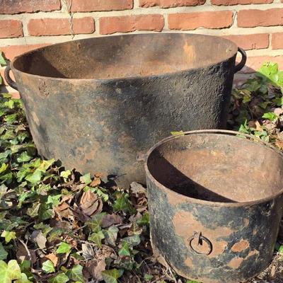 Antique Cast Iron Kettles (2) 