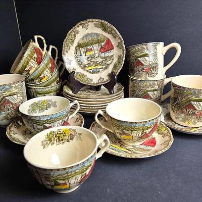 Johnson Brothers Friendly Village Cups, Mugs, And Saucers