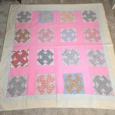 Antique Handmade Temperance Quilt