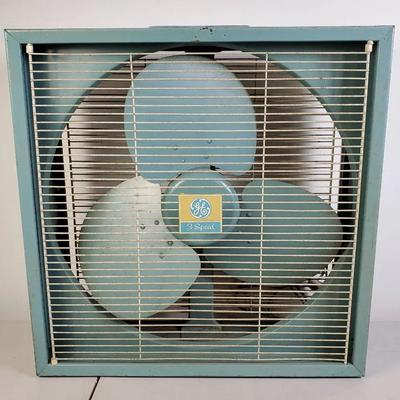Vintage GE 3 Speed Metal Box Fan - 22x7x23” 