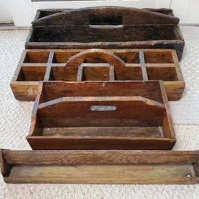 Rustic/Primitive Wood Caddies - Largest 27x12x8”