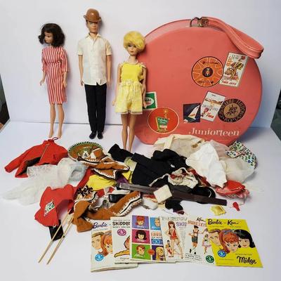 Vintage Bubble Cut Barbie, Early Ken & Skipper Plus Clothes & Accesories