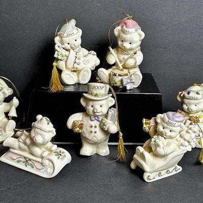 Lenox Teddy Bear Ornaments 1996, 1999-2004