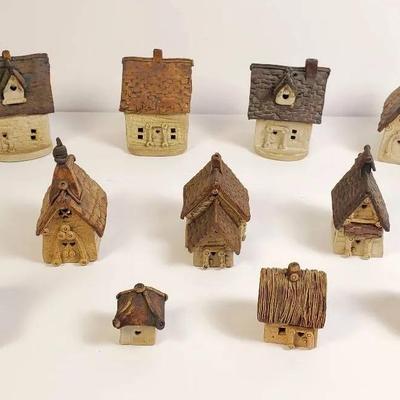 Windy Meadows Pottery Jan Richardson Candleholder Cottages - Tallest 4.5” 