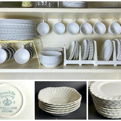 Vintage Johnson Brothers Snowhite Regency Ironstone Dishware