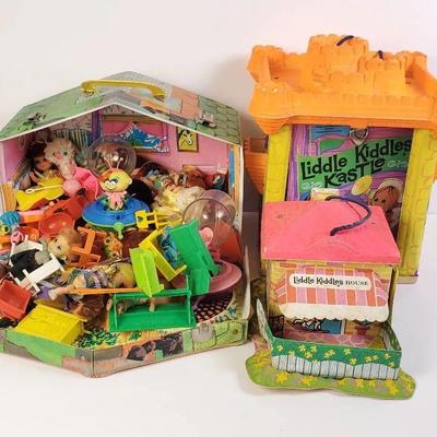 Vintage Mattel Liddle Kiddles Dolls, UFO, Klub, House & Kastle 